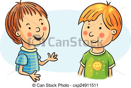 Two Boys Talking Clipart Two Cartoon Boys Talking