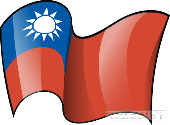 World Flags   Taiwan Flag Waving 3   Classroom Clipart