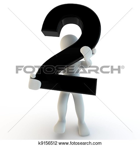3d Human Character Holding Black Number Two Small People 3d Render