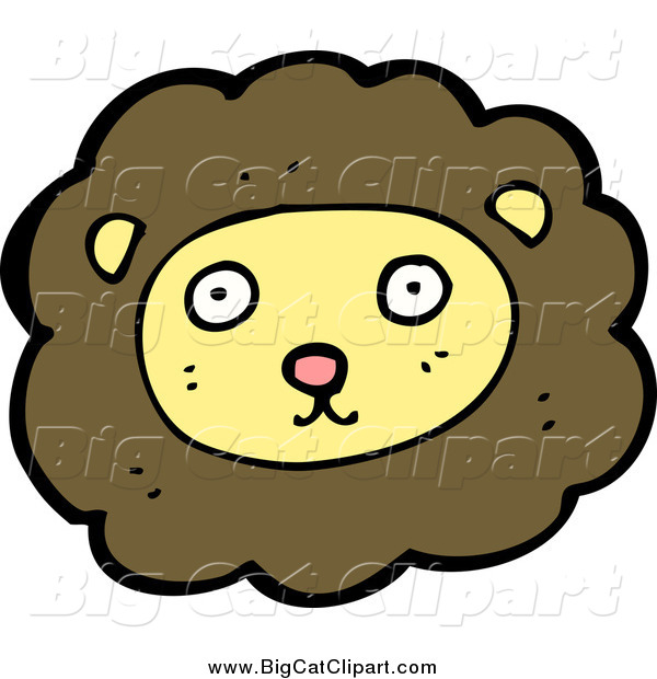 Big Cat Cartoon Vector Clipart Of A Lion Face By Lineartestpilot    