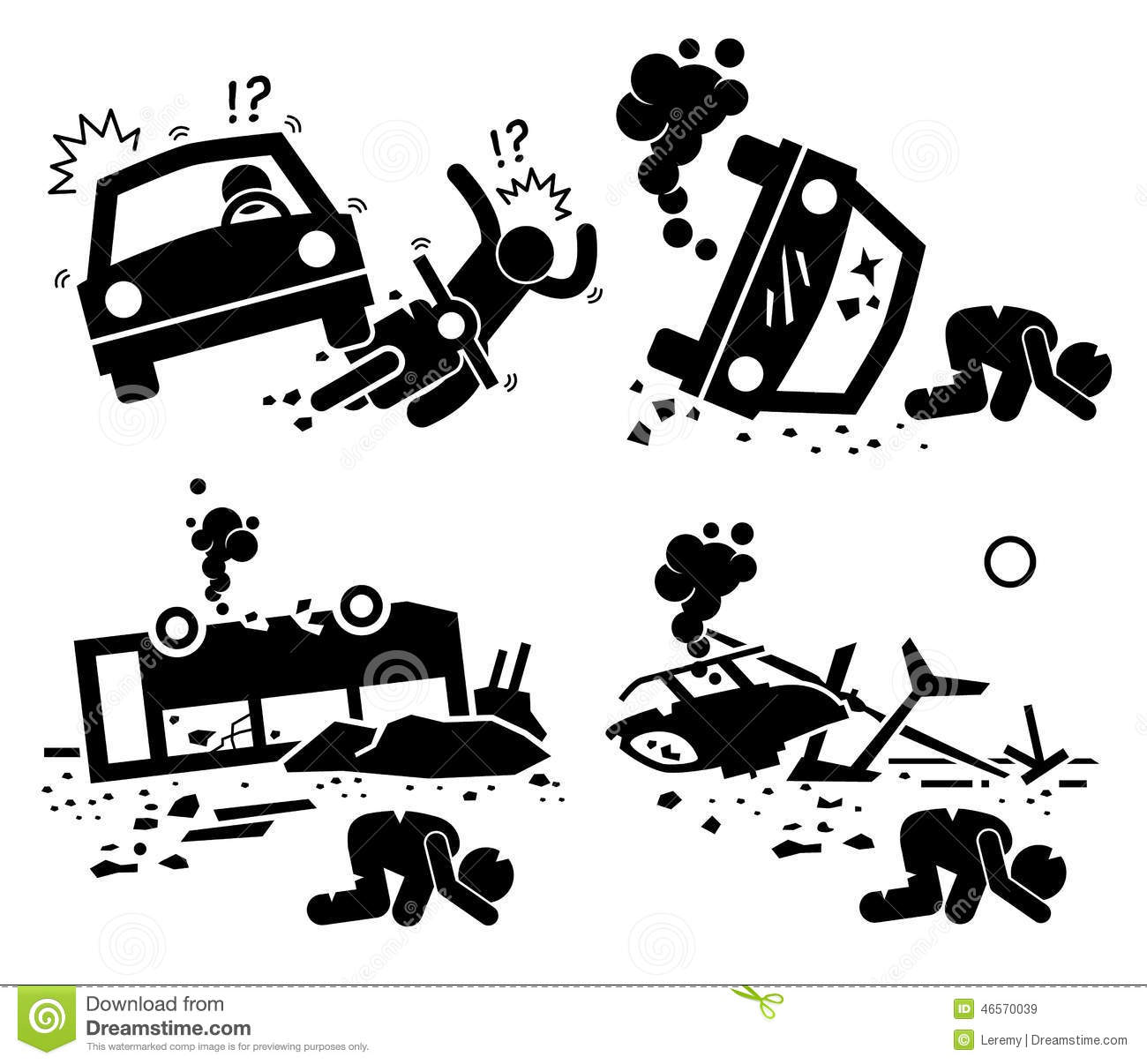 Disaster Accident And Tragedy Of A Car And Motorcycle Accident    