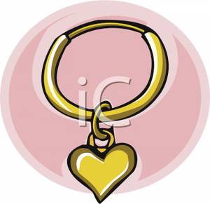 Earring Clipart Gold Hoop Earring With A Heart Royalty Free Clipart
