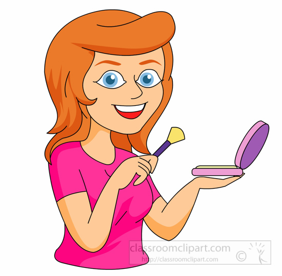 Girl With Putting On Makeup Clipart 5122   Classroom Clipart
