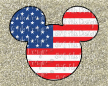 Mickey Mouse American Flag Patriotic Stars And Stripes Layered Cutting
