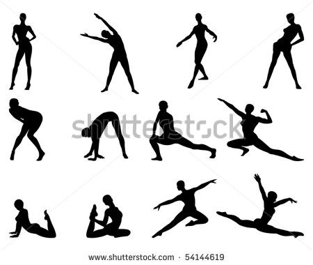 Moving Female Silhouettes Stock Vector Illustration 54144619