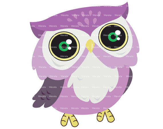 Purple Owl Clip Art Digital Clipart   Cute Owl Digital Clip Art   Owl    