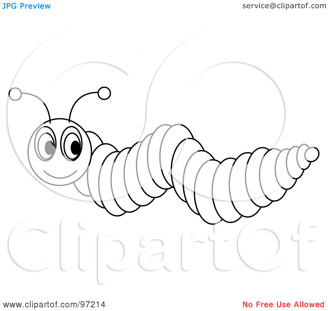 Royalty Free  Rf  Clipart Illustration Of An Outlined Caterpillar With