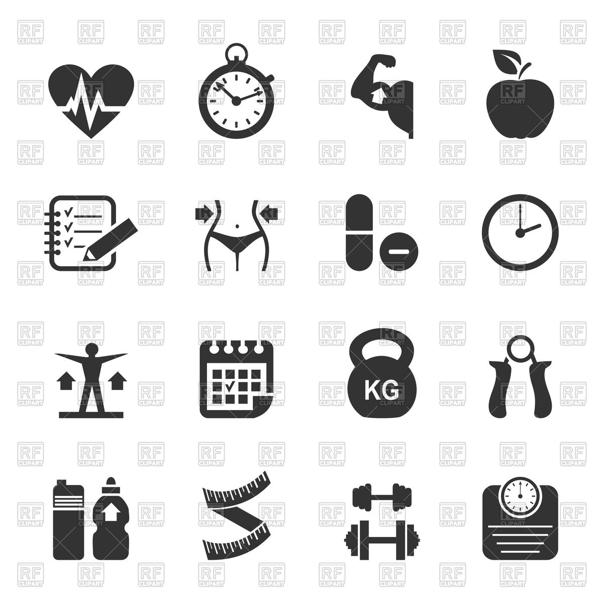 Sports And Medicine Icons 81455 Download Royalty Free Vector Clipart