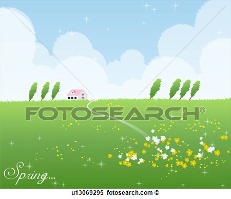 Stock Illustration   Spring Scene  Fotosearch   Search Clipart