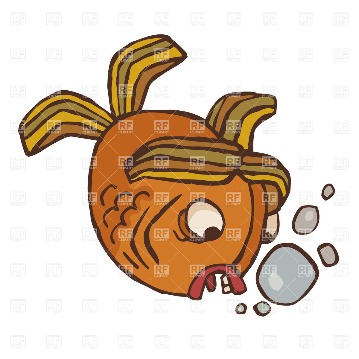 Strange Scared Brown Fish 37894 Download Royalty Free Vector Clipart