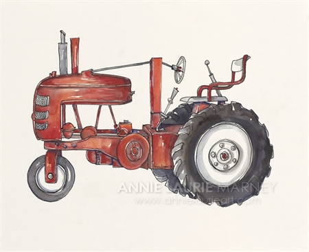 Top   Watercolors   Vintage Red Tractor
