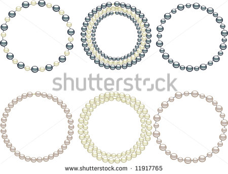 Vector Illustration  Jewelry Pearls Circle   Stock Vector