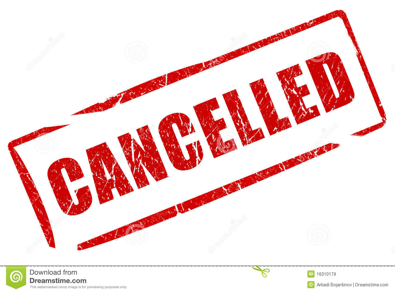 Cancelled Stamp Isolated On White Background