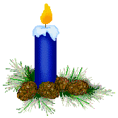Candle Clip Art   Blue Candles And Pine Cones