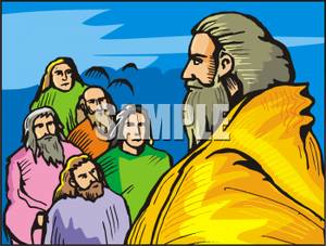 Cartoon Of A Group Of Biblical Men   Royalty Free Clipart Picture