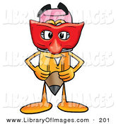 Clip Art Of A Cute Pencil Mascot Cartoon Character Wearing A Red Mask    