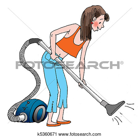 Clipart   Cleaning With The Vacuum Cleaner  Fotosearch   Search Clip