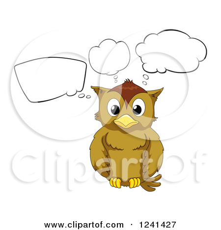 Clipart Of A Thinking Owl   Royalty Free Vector Illustration By