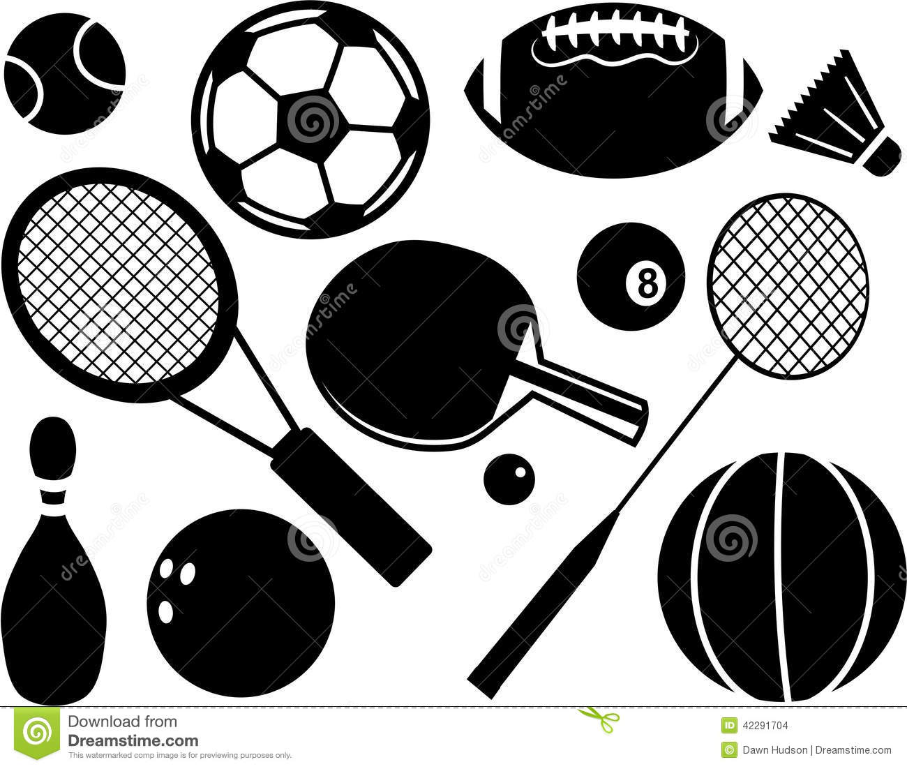     Football Basketball Table Tennis Bat Ten Pin Bowling And Badminton