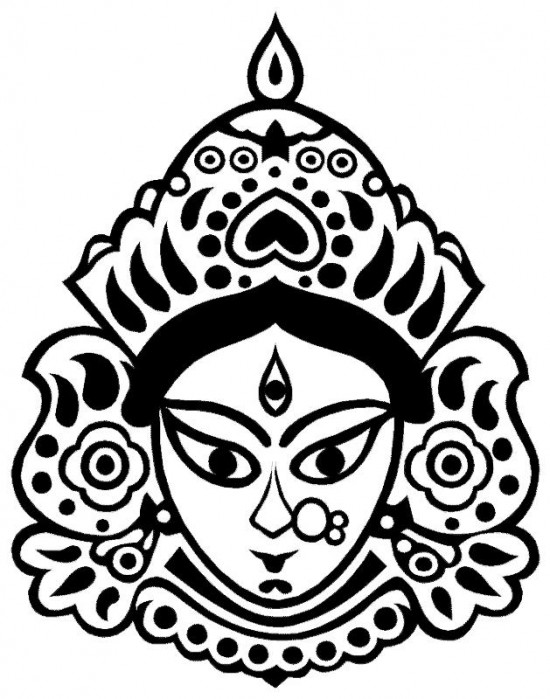 Goddess Durga Face Mask Coloring Pages