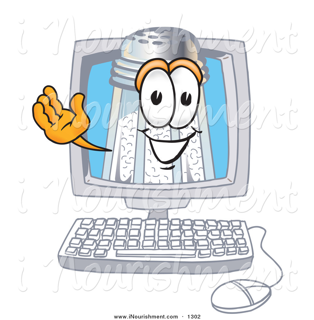 Happy Computer Clip Art Clipart Of A Happy White Salt