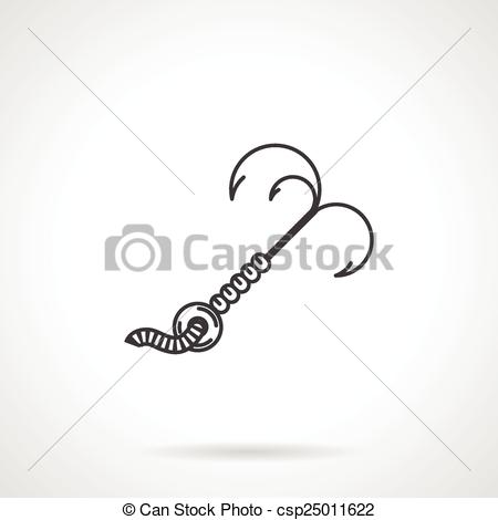 Hook   Flat Black Line Vector Icon    Csp25011622   Search Clipart