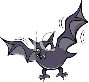 Mean Looking Bat Clip Art Image