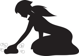 People Clipart Image   Young Girl Scrubbing The Floor