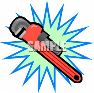 Red Monkey Wrench   Clipart