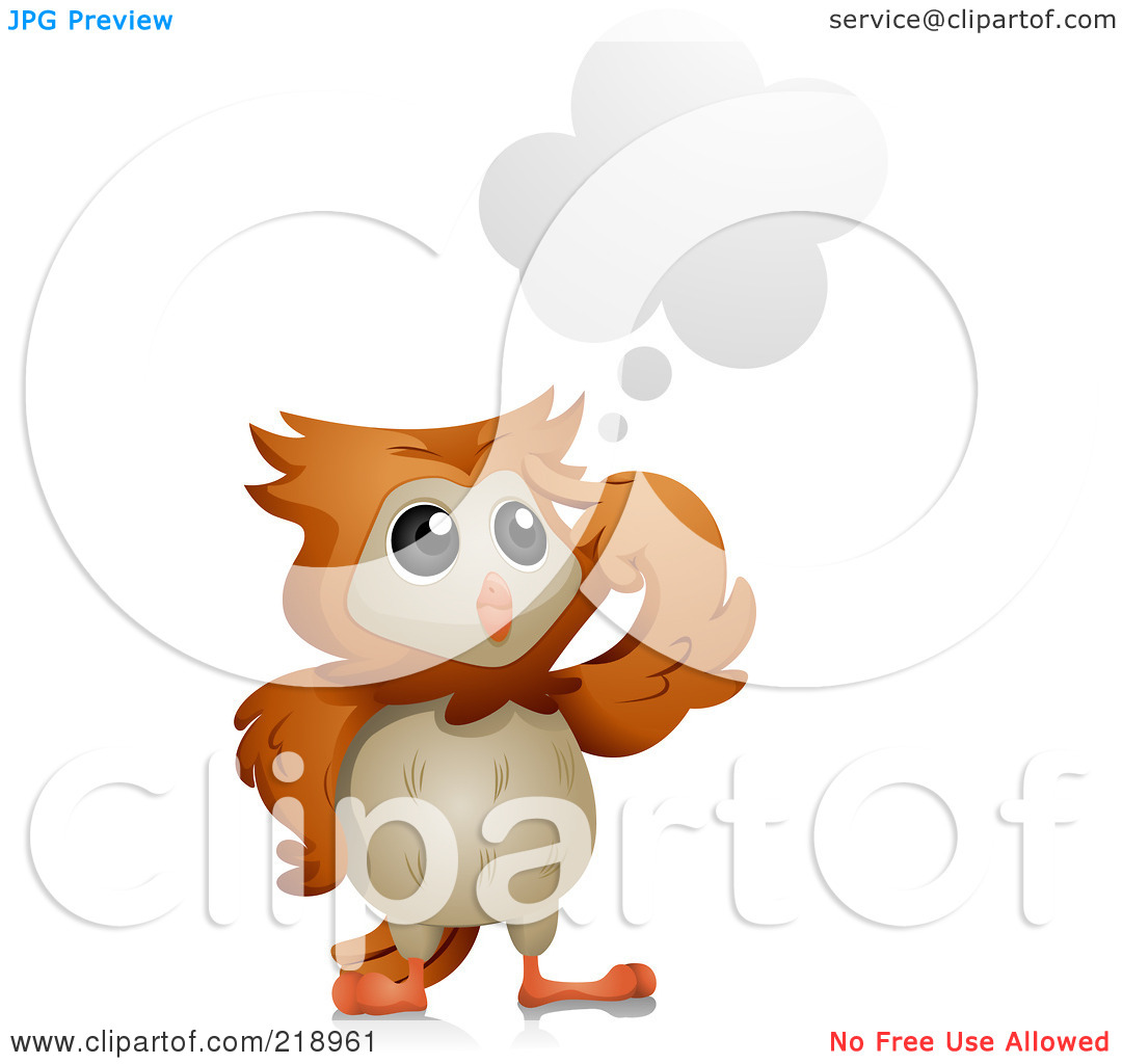Royalty Free  Rf  Clipart Illustration Of A Cute Owl Thinking By Bnp