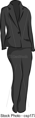 Sketch Illustration Of A Women S Business Suit