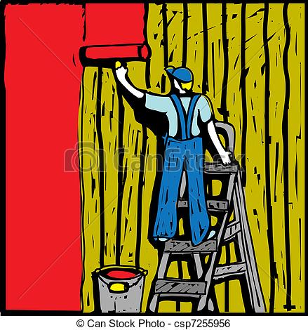 The Young Man Are Painting The Old Wall    Csp7255956   Search Clipart