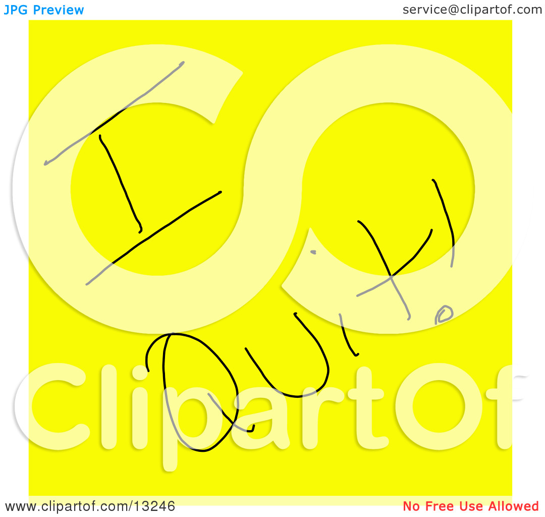 Written As I Quit  On A Yellow Sticky Note Clipart Illustration By