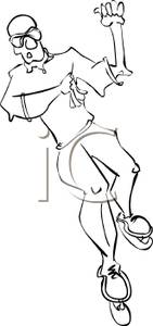 An Ice Skater Falling Backwards   Royalty Free Clipart Picture
