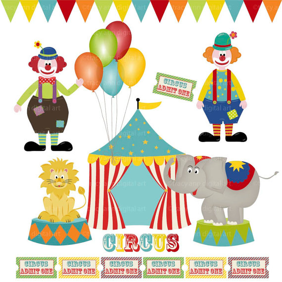 Circus Clip Art Clowns Circus Tent Circus Animals Balloon Clip Art