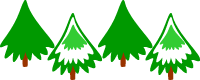 Clip Art Border Snow Covered Evergreen Trees