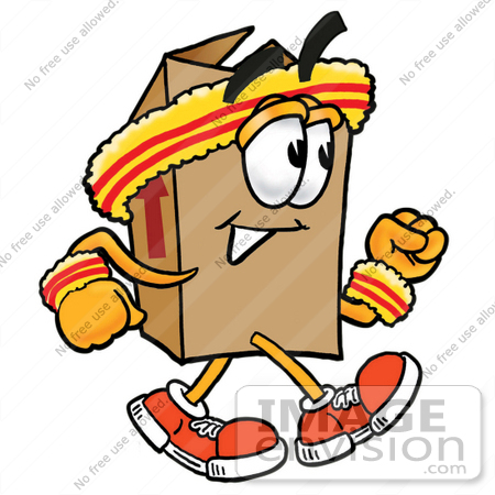 Clip Art Graphic Of A Cardboard Shipping Box Cartoon Character Speed