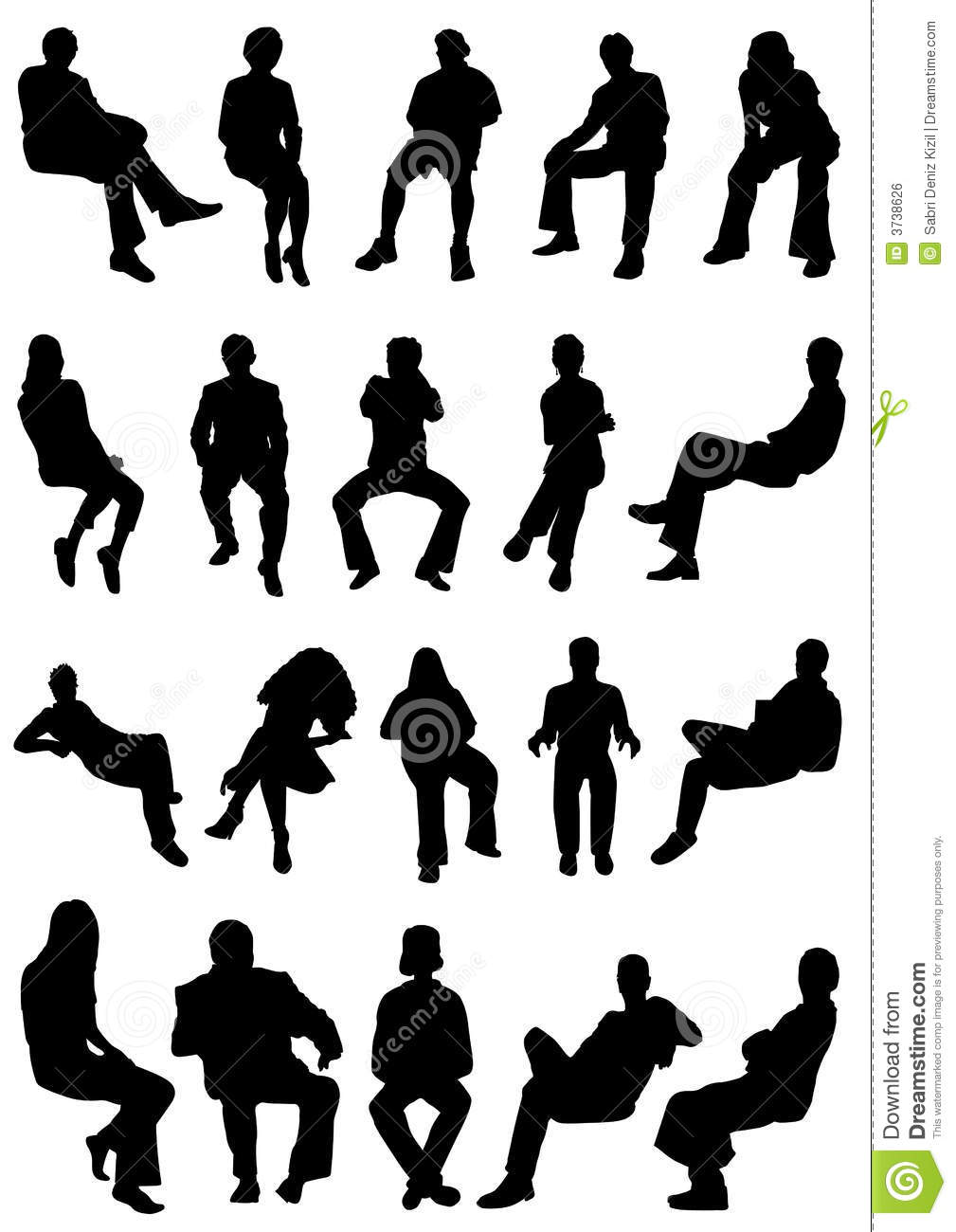 Collection Of Sitting People Vector Royalty Free Stock Image   Image