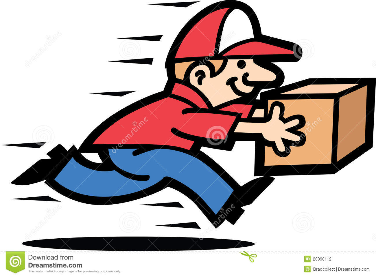 Courier Man S Running Cause He S Late For A Delivery 