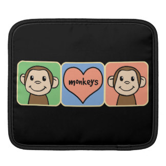 Cute Cartoon Clip Art Monkeys With Heart Love Sleeves For Ipads