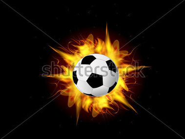 Flame Soccer Ball On Black Dark Background Stock Vector   Clipart Me