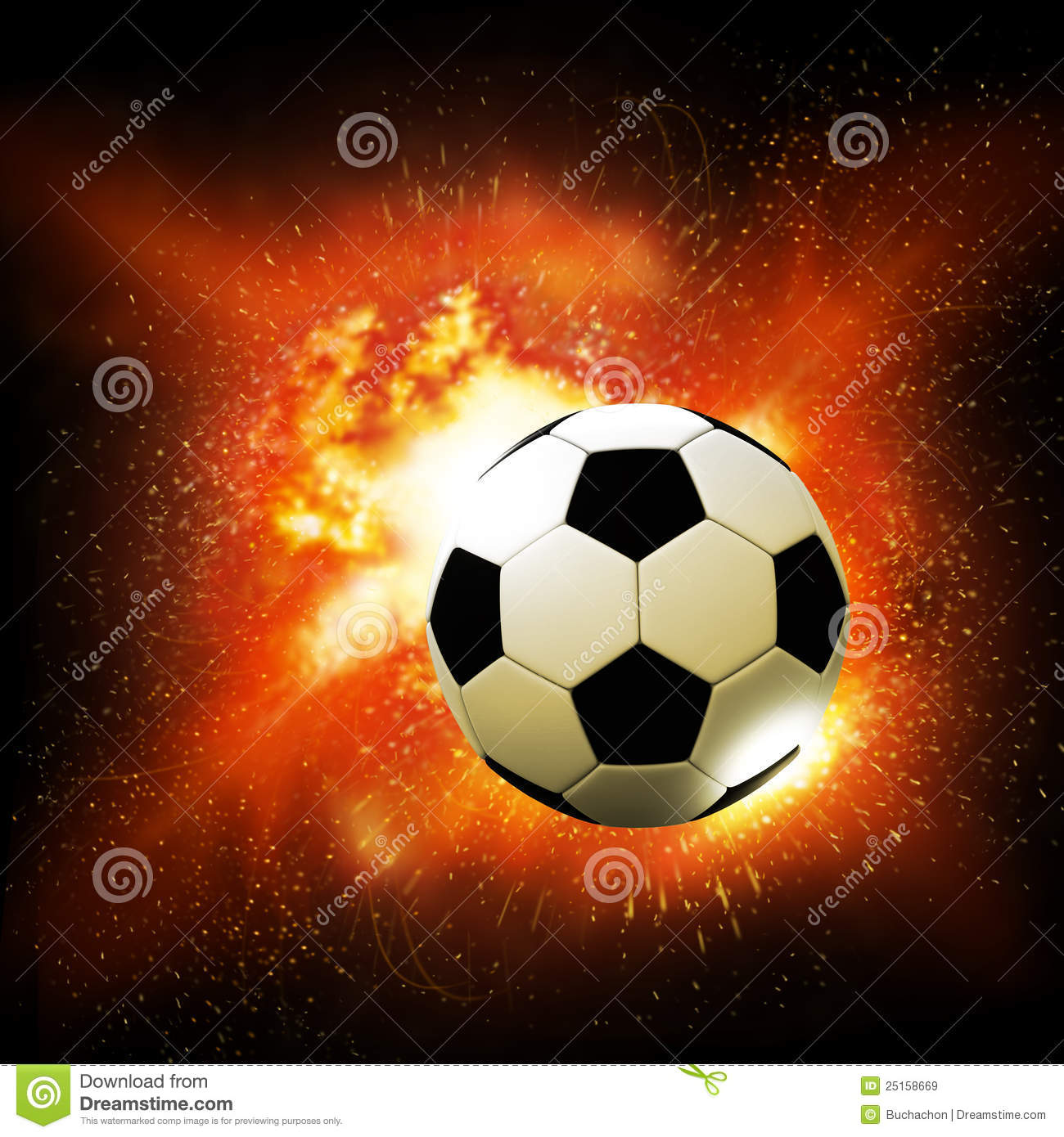 Flame Soccer Ball Royalty Free Stock Images   Image  25158669