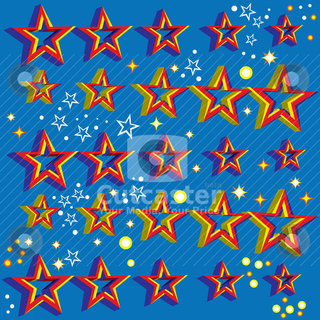 Floating 3d Stars Stock Vector Clipart Stars Float Back And Forth In