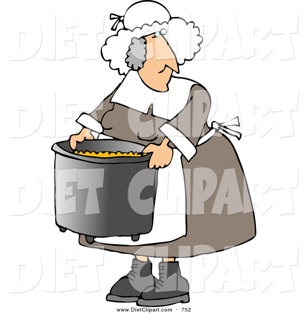 Larger Preview  Diet Clip Art Of A Helpful Elderly Obese Pilgrim Woman