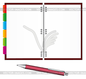 Notebook And Pen   Vector Clip Art