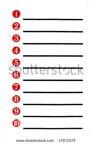 Numbered List On White Background Stock Photo 17072575   Shutterstock