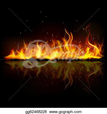 Of Burning Fire Flame On Black Background  Eps Clipart Gg62468228