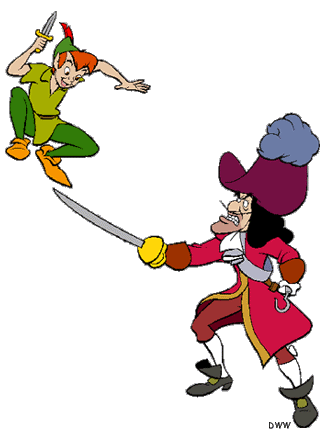 Peter Pan And Captain Hook Clipart Disney Clipart Galore   Coloring