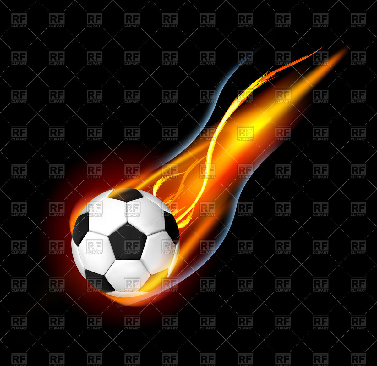 Soccer Ball With Fire Flame 75159 Download Royalty Free Vector