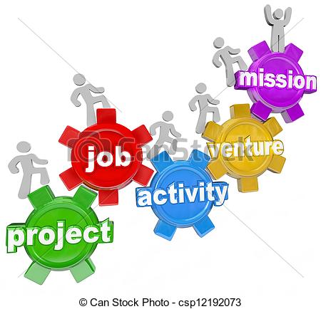 Stock Illustrations Of Project Team Working On Job Activity Venture